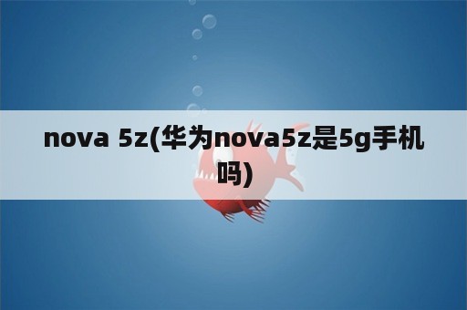 nova 5z(华为nova5z是5g手机吗)